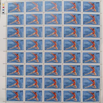 XXIII Olympic Games, Los Angeles. Floor Exercises (Hinged/Gum washed stamp Fullsheet-40 Stamps)