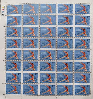 XXIII Olympic Games, Los Angeles. Floor Exercises (Hinged/Gum washed stamp Fullsheet-40 Stamps)