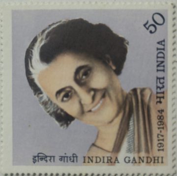 Commemoration of Indira Gandhi (Hinged/Gum washed stamp)
