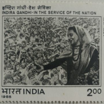 Indira Gandhi - in The Service of The Nation. Personality, Politician, Prime Minister, Indian National Congress, Anniversary, People Rs. 2  (Hinged/Gum washed stamp)