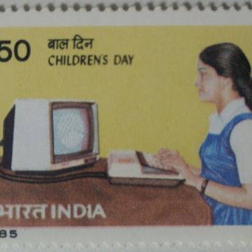 Childrens Day. Childrens Day, Computer, Girl, Electronics, Development 50 P.  (Hinged/Gum washed stamp)