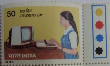 School Girl using Computer (Hinged/Gum Wash)