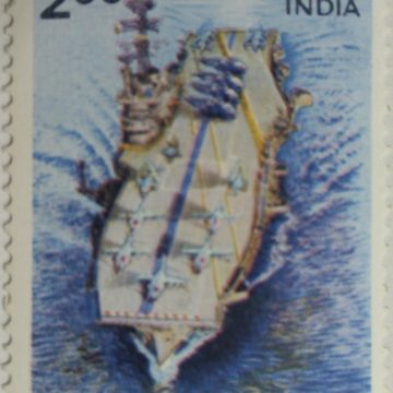 25 years Service by I.N.S.Vikrant.  (Hinged/Gum washed stamp)