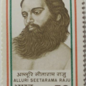 Alluri Seetharama Raju Personality, Revolutionary, Rebellion 50 P. Commemorative  (Hinged/Gum washed stamp)