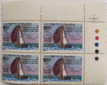 Indian Army Round the world yacht voyage (Block of 4 TL Stamp)