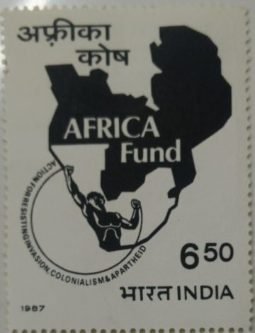 Africa Fund Map, Logo, South Africa, Conference, Summit, Action for Resisting Invasion Colonialism and Aparthied Rs. 6.50 Commemorative (Hinged/Gum washed stamp)