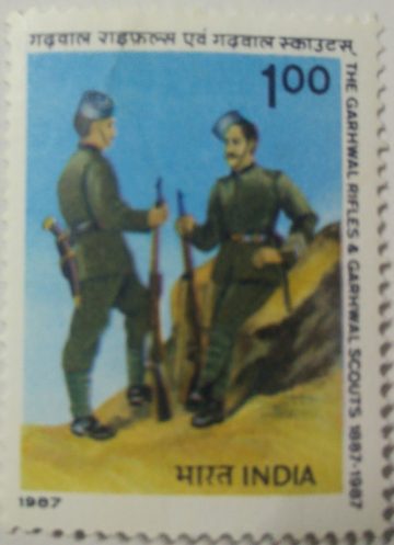 centenary of Garhwal Rifles & Garhwal scouts  (Hinged/Gum washed stamp)