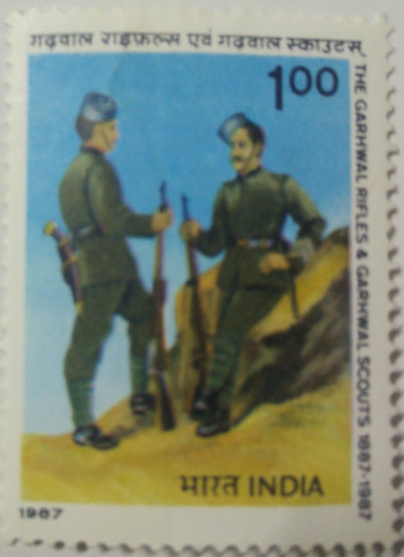 centenary of Garhwal Rifles & Garhwal scouts (Hinged/Gum washed stamp)