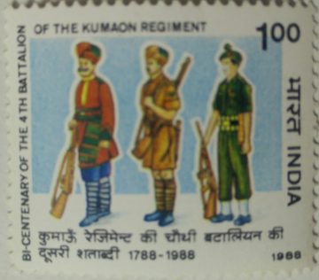 Bicentenary of 4th Battalion of the kumaon Regiment  (Hinged/Gum washed stamp)