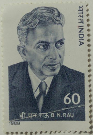 B. N. Rau (Sir Benegal Narsing Rau) Personality, Jurist, Diplomat, Statesman, Scholar 60 P. Commemorative (Hinged/Gum washed stamp)
