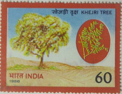 Khejri Tree Flowering Tree, Prosopis Cineraria, Loong Tree, Sami, Shami, Sumri 60 P. Commemorative  (Hinged/Gum washed stamp) | Indian Postage Stamps | Indian Coins | Old Indian Currency | Rare Indian Coins | Numismatic Collection India
