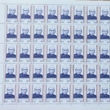 B. G. Kher (Balasaheb Gangadhar Kher) Personality, Freedom Fighter, Politician, Chief Minister, Lawyer, Solicitor, Social Worker, Padmavibhushan, Cap, Headgear Rs.60p- MNH (Stamp Full Sheets - 40stamps)