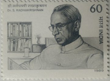 Dr. Sarvepalli Radhakrishnan Personality, Philosopher, Statesman, President of India, Teachers Day, Book Shelf 60 P.  (Hinged/Gum washed stamp)