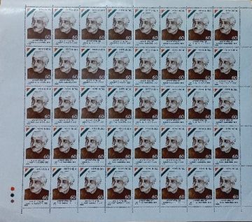 Acharya Narendra Deo Personality, Freedom Fighter, Educationist, Scholar, Theorist  Rs.60p- MNH (Stamp Full Sheets - 40stamps)