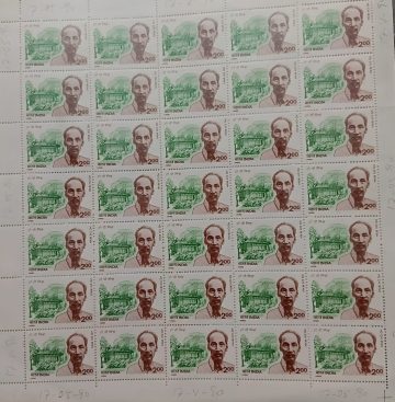 Birth centenary of Ho Chi Minh, Vietnamese Leader  (Hinged/Gum washed stamp Fullsheet -35 Stamps)