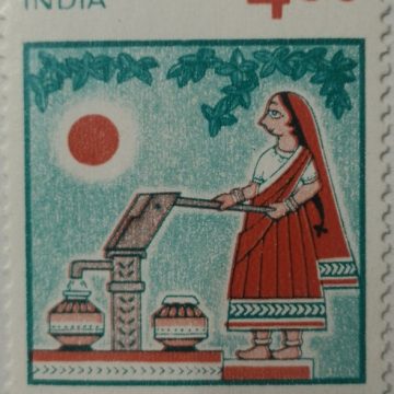 Safe Water Water, Safety, Campaign, Purity, Water Pump, Woman, Water Supply  (Hinged/Gum washed stamp)