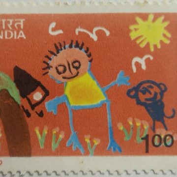 Childrens Day Childrens Day, Painting, Doll, Cat  (Hinged/Gum washed stamp)