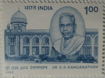 Dr. Shiyali Ramamrita Ranganathan Personality, Mathematician, Librarian, Library Science, Professor, Author, Building,  (Hinged/Gum washed stamp)