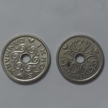 DENMARK 1 KRONE 1992 (USED)