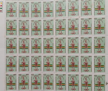 The Madras Regiment 4th Battalion Swadharme Nidhanam Shreyaha Rs.6.50 (Hinged/Gum washed stamp Fullsheet-40 Stamps)