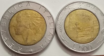 ITALY 500 LIRE 1995 (used) | Indian Postage Stamps | Indian Coins | Old Indian Currency | Rare Indian Coins | Numismatic Collection India