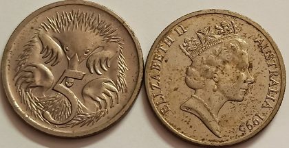 AUS_1995_5 Cent (used) Old Foreign Coins | Rare Foreign Coins | Numismatic Collection