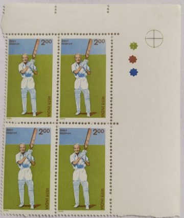 Cricket Vinoo Mankad Cricket India Rs.2 (Block of 4 TL Stamp)