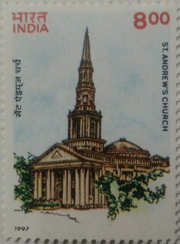 St. Andrew's Church  (Hinged/Gum washed stamp)