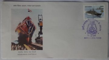 First Day Cover 15 Nov 1998 I N S Delhi (Fdc-1998) (Spots/Hinged/Slightly Damaged/Paper Stuck)
