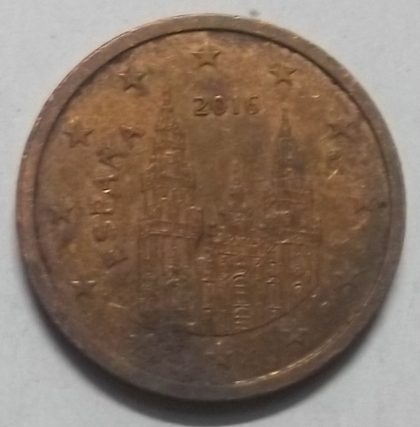 2 Cent EURO 2016_ESPANA (used) | Indian Postage Stamps | Indian Coins | Old Indian Currency | Rare Indian Coins | Numismatic Collection India - Image 2