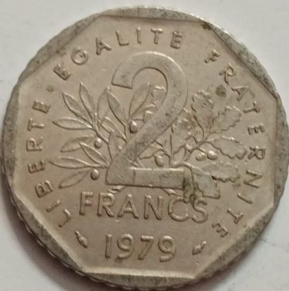 2 Franc 1979 Liberte Egalite Fraternite(used) | Indian Postage Stamps | Indian Coins | Old Indian Currency | Rare Indian Coins | Numismatic Collection India