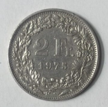 SWITZERLAND 2 Fr. 1975 Helvetia (used)