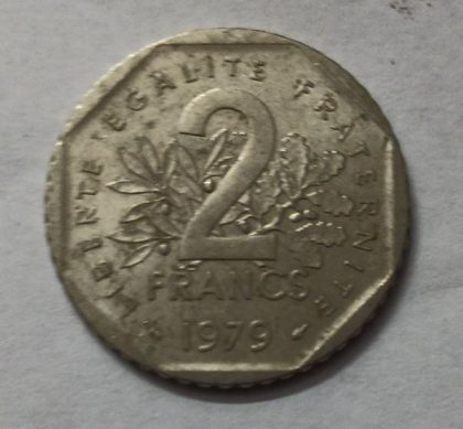 2 Franc 1979 Liberte Egalite Fraternite (used) | Indian Postage Stamps | Indian Coins | Old Indian Currency | Rare Indian Coins | Numismatic Collection India - Image 2