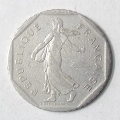 2 Franc 1981 Liberte Egalite Fraternite(used) | Indian Postage Stamps | Indian Coins | Old Indian Currency | Rare Indian Coins | Numismatic Collection India - Image 2