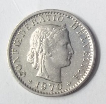 SWITZERLAND 20 Rappen 1970 Confoederatio Helvetica (used) | Indian Postage Stamps | Indian Coins | Old Indian Currency | Rare Indian Coins | Numismatic Collection India