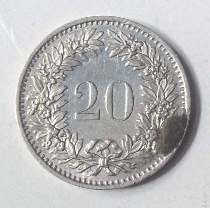 SWITZERLAND 20 Rappen 1978 Confoederatio Helvetica (used) | Indian Postage Stamps | Indian Coins | Old Indian Currency | Rare Indian Coins | Numismatic Collection India - Image 2