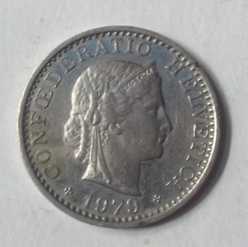 SWITZERLAND 20 Rappen 1979 Confoederatio Helvetica (used)
