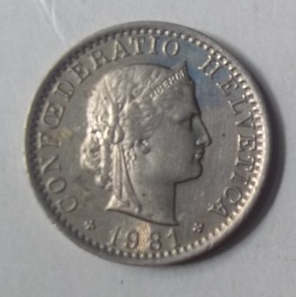 SWITZERLAND 20 Rappen 1981 Confoederatio Helvetica (used) | Indian Postage Stamps | Indian Coins | Old Indian Currency | Rare Indian Coins | Numismatic Collection India