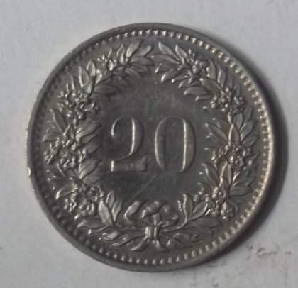 SWITZERLAND 20 Rappen 1981 Confoederatio Helvetica (used) | Indian Postage Stamps | Indian Coins | Old Indian Currency | Rare Indian Coins | Numismatic Collection India - Image 2