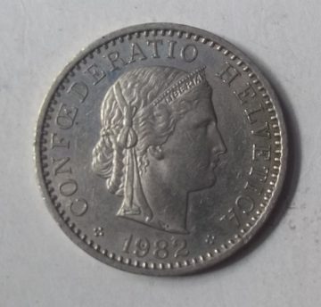 SWITZERLAND 20 Rappen 1982 Confoederatio Helvetica (used)