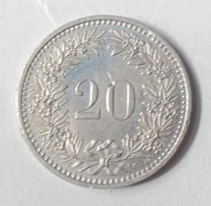 SWITZERLAND 20 Rappen 1982 Confoederatio Helvetica (used) | Indian Postage Stamps | Indian Coins | Old Indian Currency | Rare Indian Coins | Numismatic Collection India - Image 2