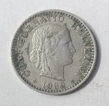 SWITZERLAND 20 Rappen 1989 Confoederatio Helvetica (used) | Indian Postage Stamps | Indian Coins | Old Indian Currency | Rare Indian Coins | Numismatic Collection India