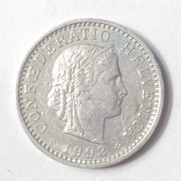 SWITZERLAND 20 Rappen 1993 Confoederatio Helvetica (used)