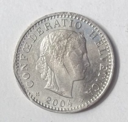 SWITZERLAND 20 Rappen 2004 Confoederatio Helvetica (used) | Indian Postage Stamps | Indian Coins | Old Indian Currency | Rare Indian Coins | Numismatic Collection India