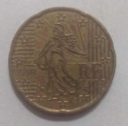 20 Cent EURO  1999_RF (used) | Indian Postage Stamps | Indian Coins | Old Indian Currency | Rare Indian Coins | Numismatic Collection India - Image 2