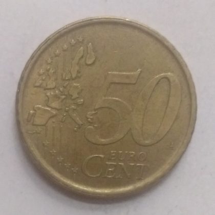 50 Cent EURO  2001_ESPANA Cervantes (used) | Indian Postage Stamps | Indian Coins | Old Indian Currency | Rare Indian Coins | Numismatic Collection India
