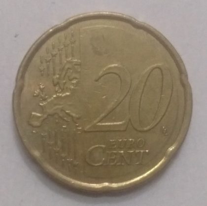 20 Cent EURO  2008_ESPANA Cervantes (used) | Indian Postage Stamps | Indian Coins | Old Indian Currency | Rare Indian Coins | Numismatic Collection India