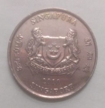 20 Cents 2010 Majulah Singapora/ Singapore (used)