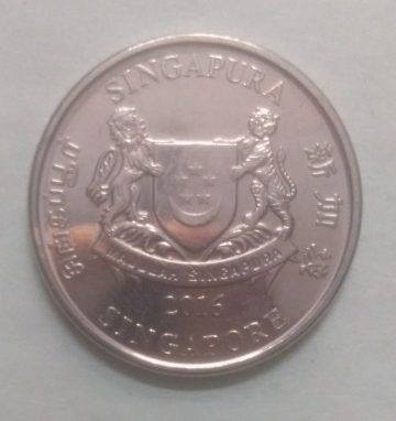 20 Cents 2016 Majulah Singapora/ Singapore (unc)