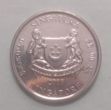 20 Cents 2018 Majulah Singapora/ Singapore (unc)
